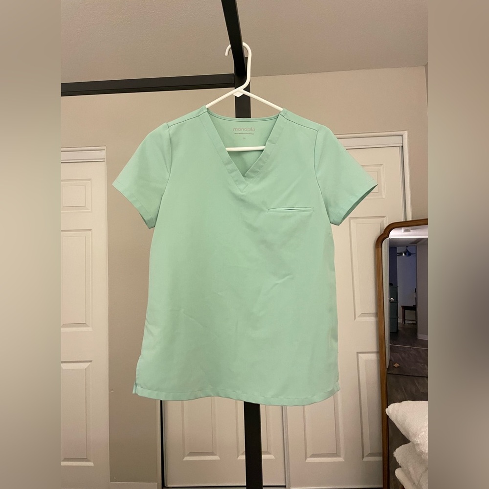 Pastel green Mandala Scrub set